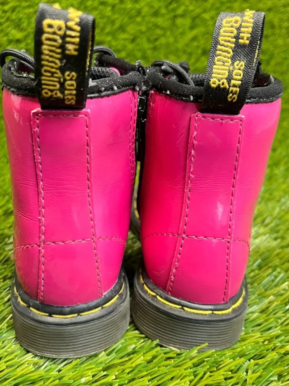 Dr. Martens Brooklee B Toddler Size 7C Pink Black Walking Outdoor Side Zip Boots